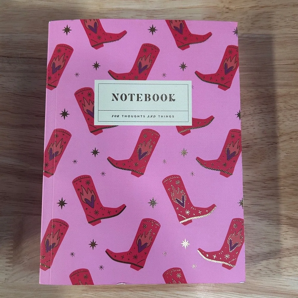 James Burke Collection Pink Cowboy Boot Notebook Set‎ of 2 Notepads 6x8 New